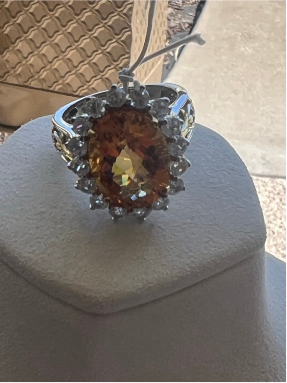 Women's Gems en Vogue Sterling/Palladium Citrine & Sterling Silver Ring, 10